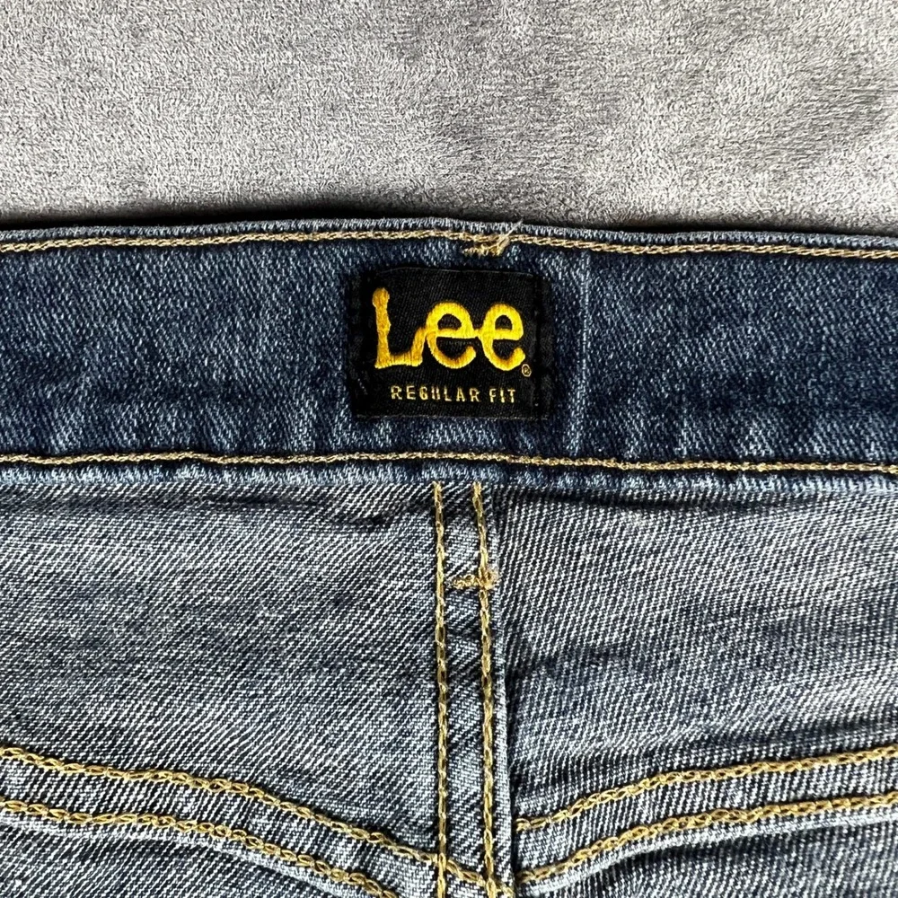Lee Regular Fit Jeans Mens 42x32‎ Blue Straight Leg Denim Medium Wash Classic